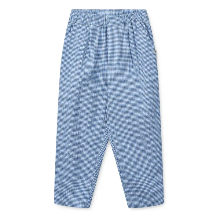 Pantalon Borris Seersucker Coton Bio | Bleu- Image produit n°0