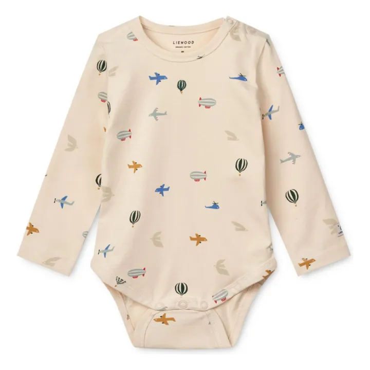 Yanni Organic Cotton Long Sleeve Bodysuit | Cream- Product image n°0