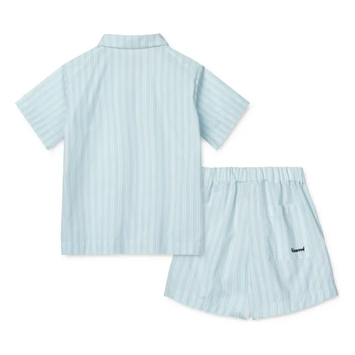Leona Organic Cotton Shirt and Short Set | Light blue- Product image n°4