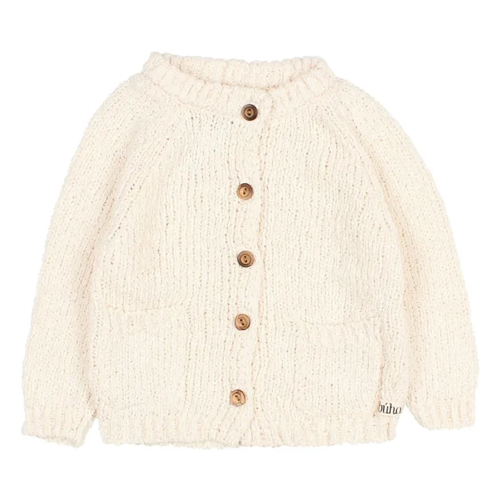 Cardigan Bunny Coton Bio | Ecru- Image produit n°0