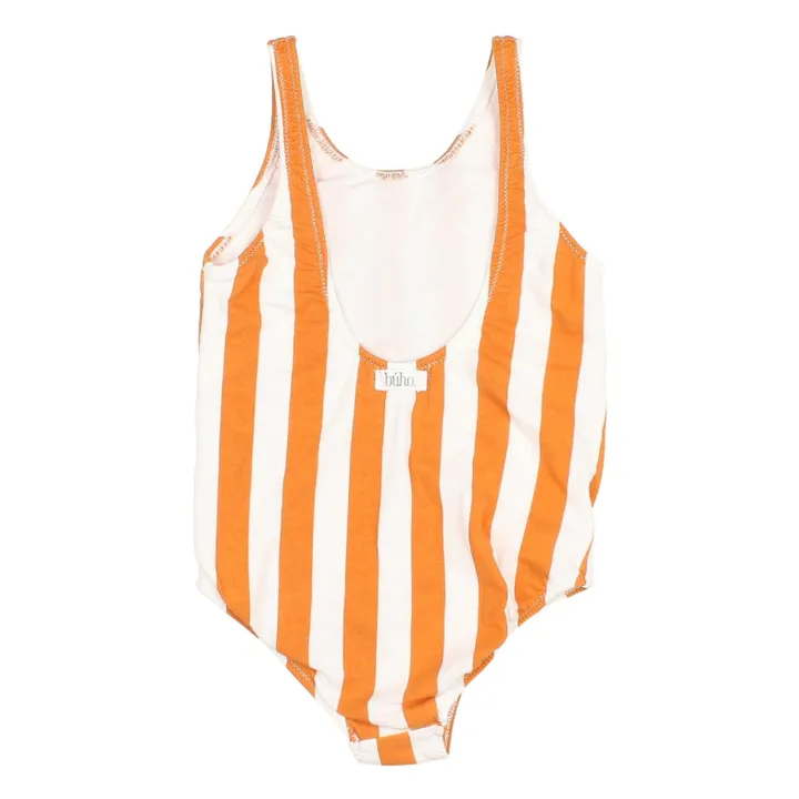 Maillot de Bain 1 pièce Rayures Coton Bio | Abricot- Image produit n°3