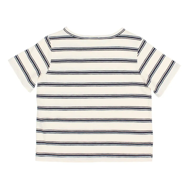 Camiseta de rayas de algodón ecológico | Azul Noche- Imagen del producto n°1