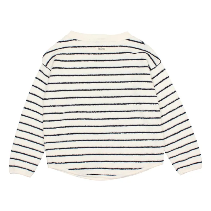 Sweat Terry Rayures Eponge Coton Bio | Bleu- Image produit n°3