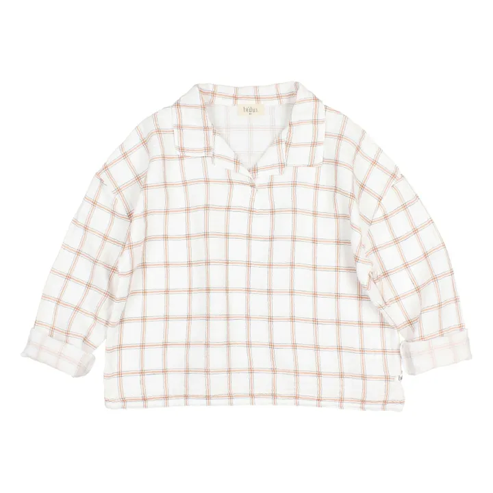 Chemise Check Coton Bio | Blanc- Image produit n°3