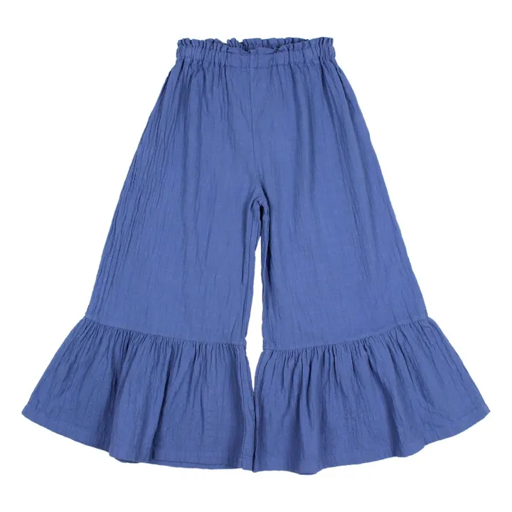 Pantalon Boho Coton Bio | Bleu indigo- Image produit n°0