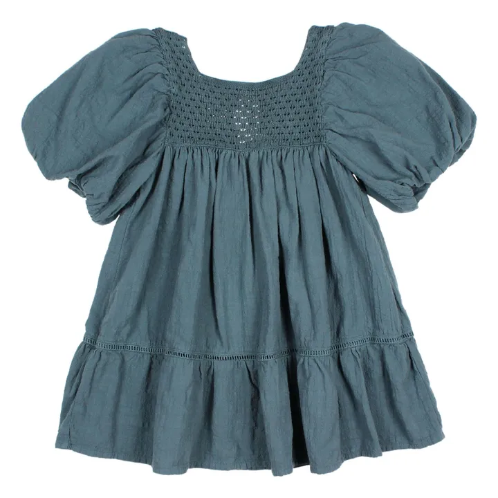 Robe Boho Coton Bio | Bleu canard- Image produit n°0