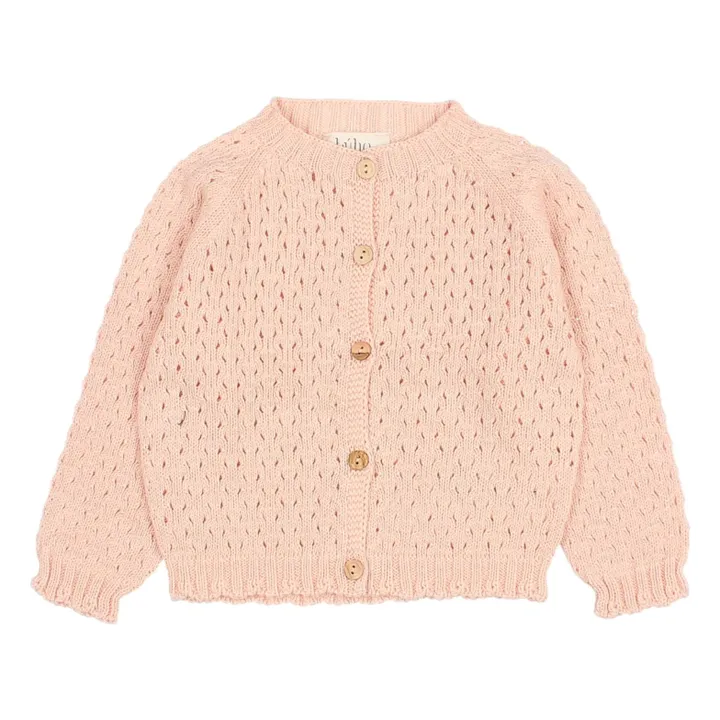 Cardigan Girly Coton Bio | Rose pâle- Image produit n°0