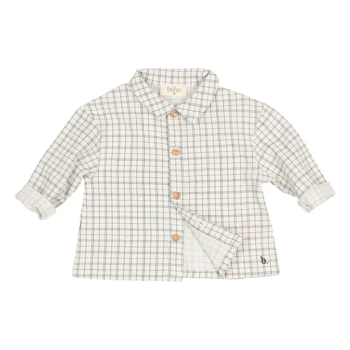 Camicia Mini Check in cotone biologico | Ecru- Immagine del prodotto n°3