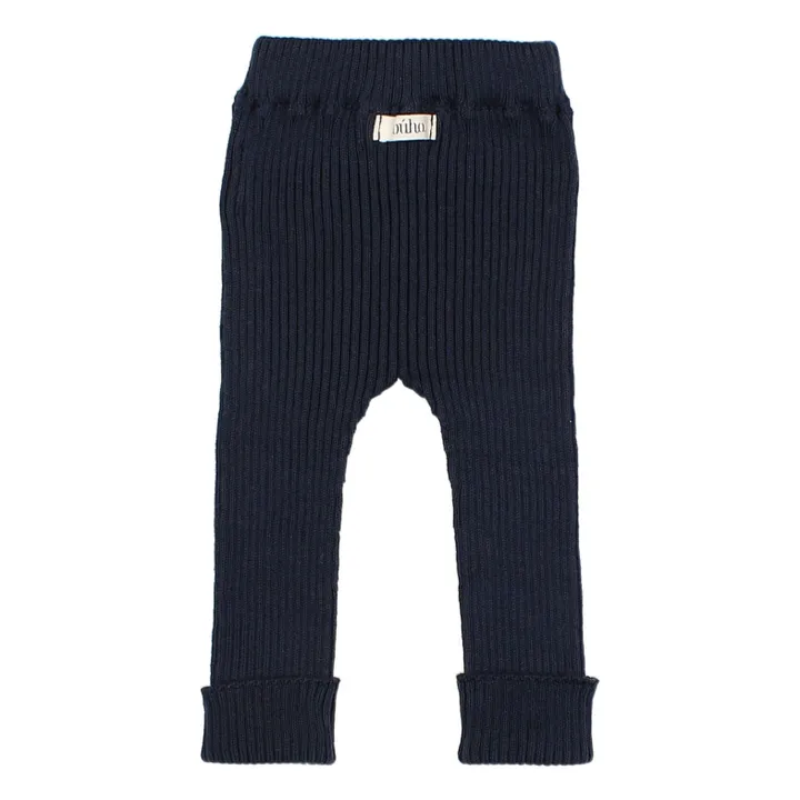 Legging Maille Coton Bio | Bleu nuit- Image produit n°1