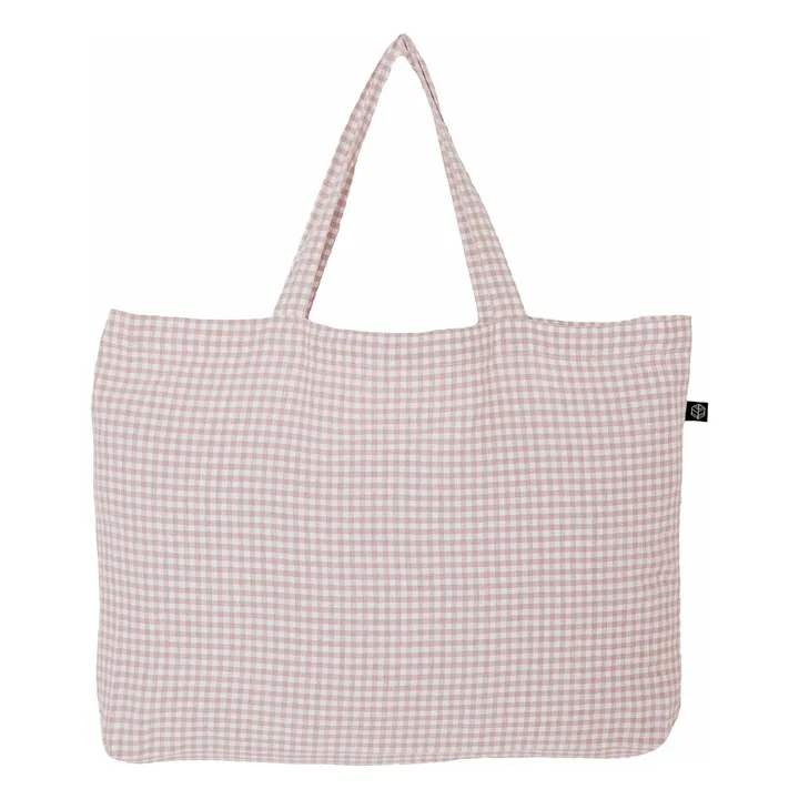 Piana II gingham tote bag | Powder pink- Product image n°0