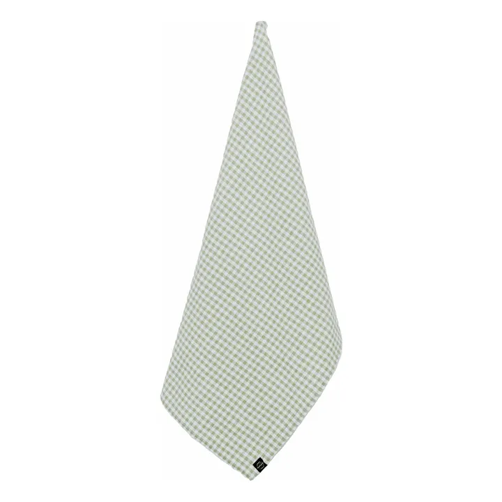 Piana II gingham tea towel | Almond green- Product image n°0