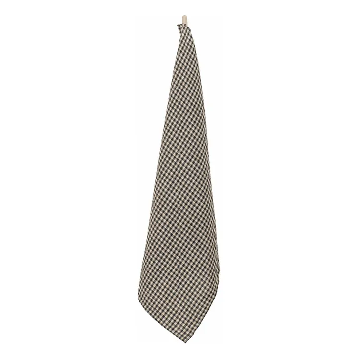 Piana II gingham tea towel | Carbon- Product image n°0