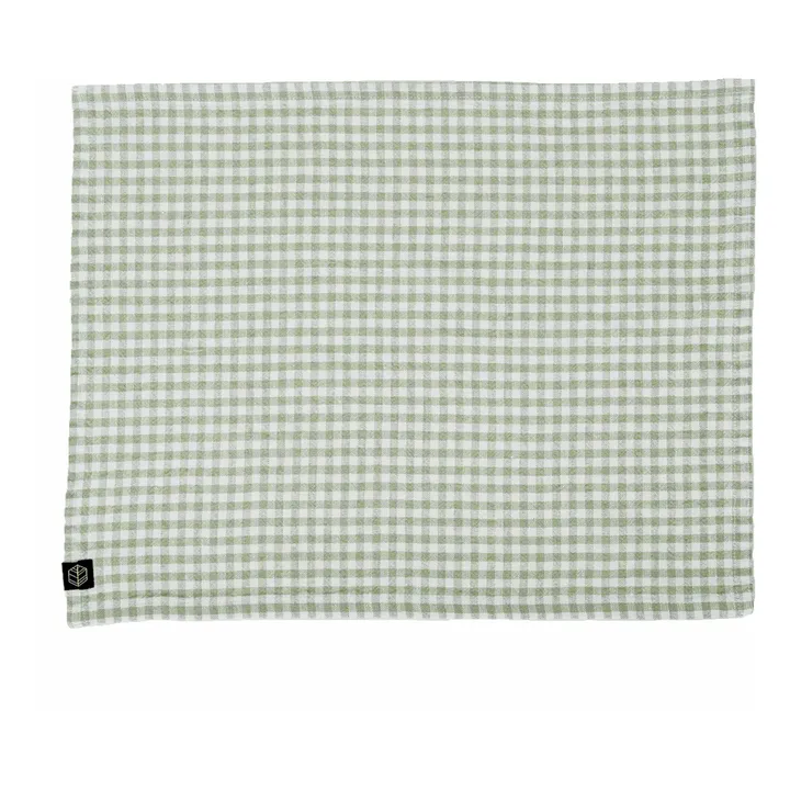 Serviette de table vichy Piana II | Vert amande- Image produit n°0