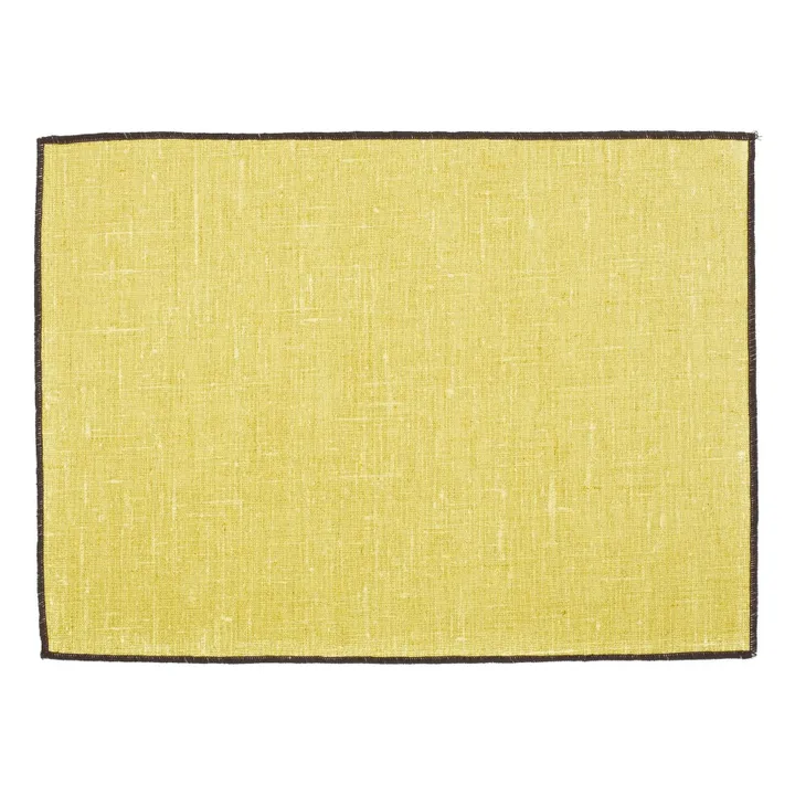 Set de table Borgo en lin enduit | Jaune Paille- Image produit n°0