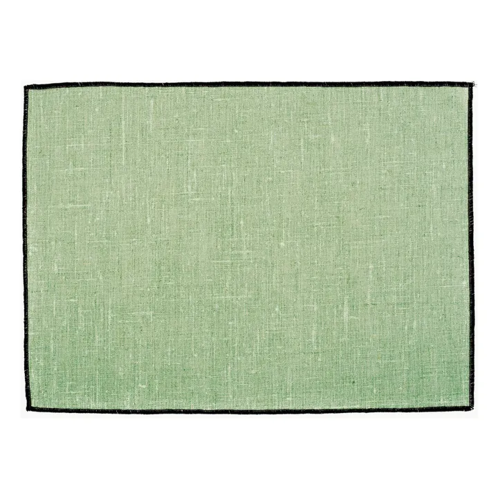 Set de table Borgo en lin enduit | Vert amande- Image produit n°0