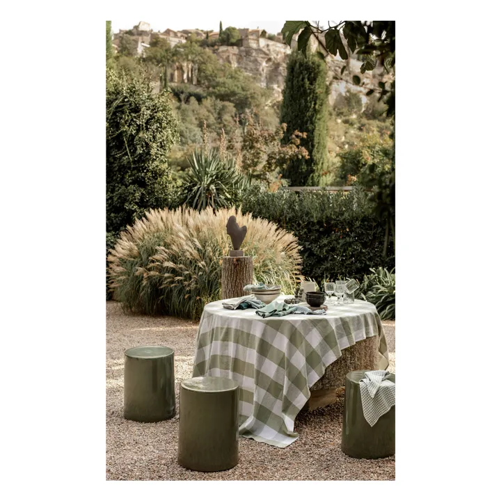 Piana II gingham tea towel | Almond green- Product image n°2