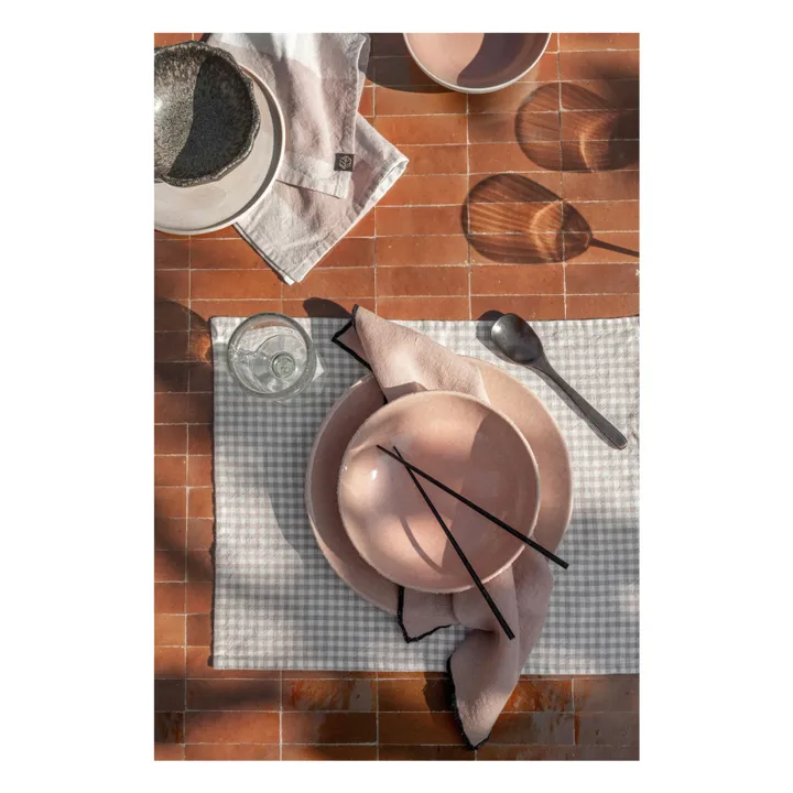 Serviette de table vichy Piana II | Rose poudré- Image produit n°1