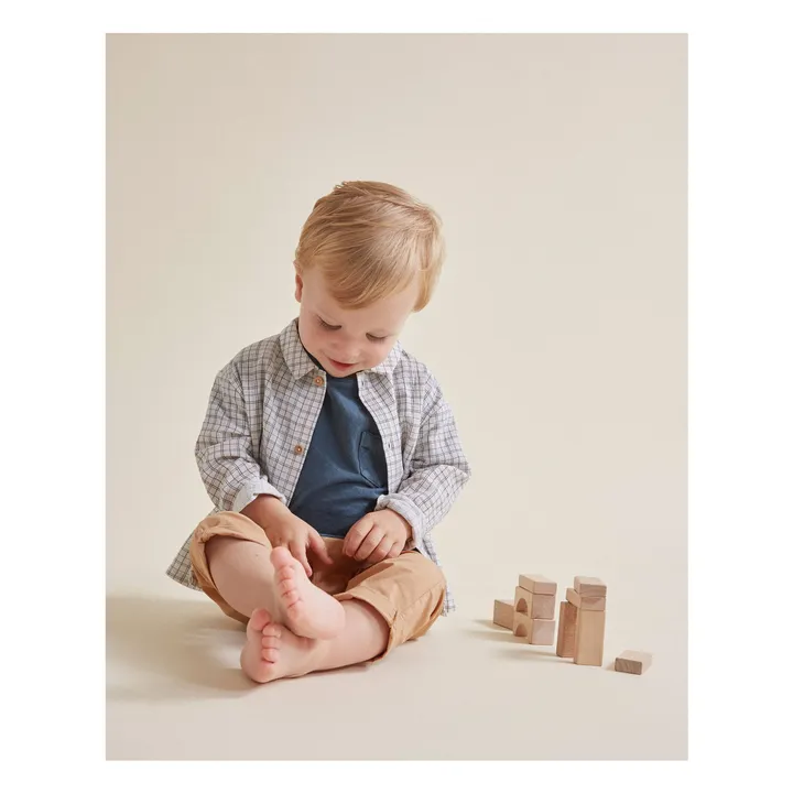 Camicia Mini Check in cotone biologico | Ecru- Immagine del prodotto n°1