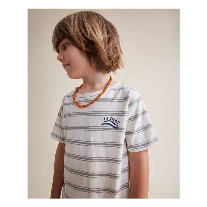 Gestreiftes T-Shirt aus Bio-Baumwolle | Seladon- Produktbild Nr. 1
