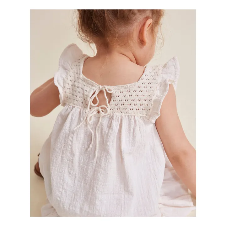 Boho Baby Organic Cotton Dress | Ivory- Product image n°2