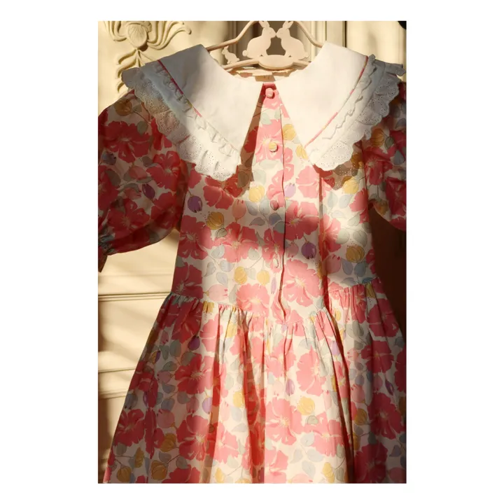 Organic Cotton Heart Neck Dress | Framboise- Product image n°7