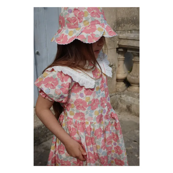 Organic Cotton Heart Neck Dress | Framboise- Product image n°1