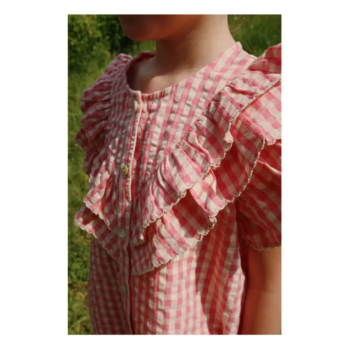 Kim Volant blouse Organic cotton | Pink- Product image n°1
