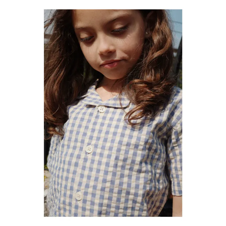 Kim organic cotton shirt | Blue- Product image n°1