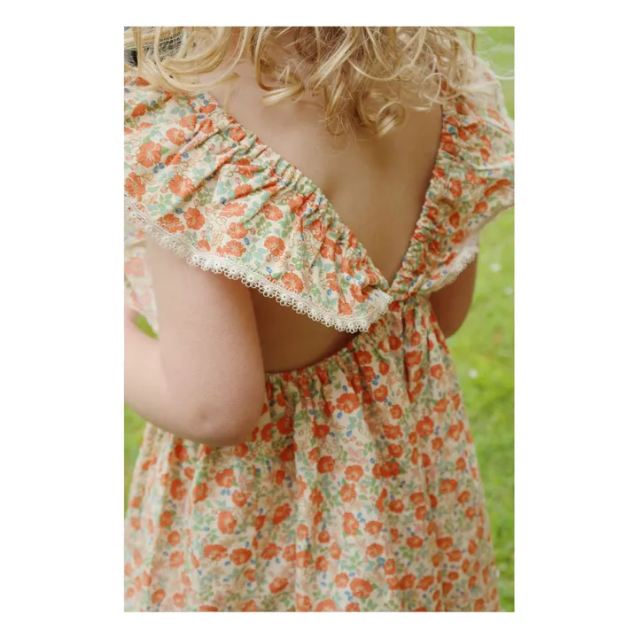 Verbena organic cotton dress | Orange- Product image n°4