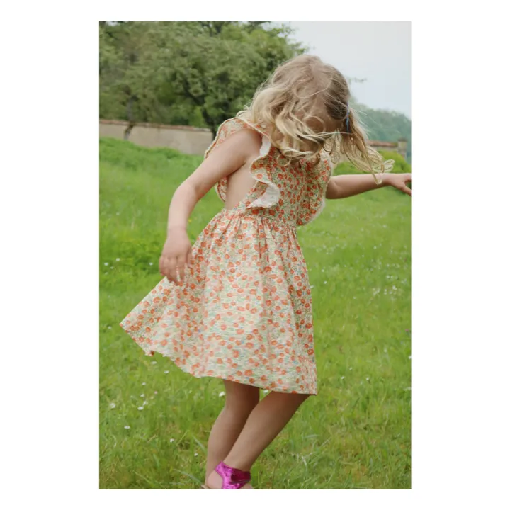 Verbena organic cotton dress | Orange- Product image n°1