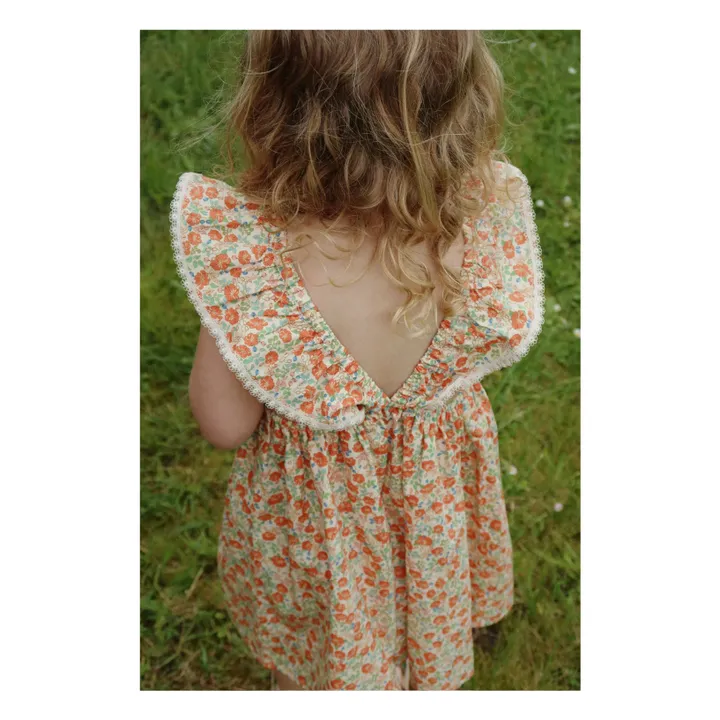 Verbena organic cotton dress | Orange- Product image n°0
