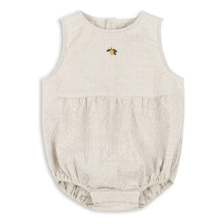 Barboteuse Elliot Coton Bio | Sable- Image produit n°0