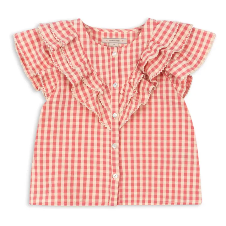 Kim Volant blouse Organic cotton | Pink- Product image n°0