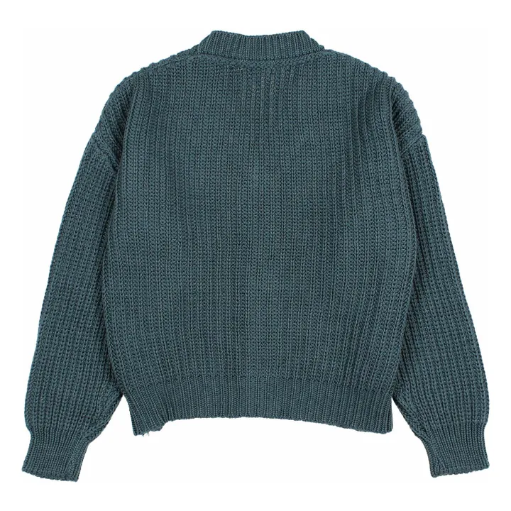 Chaqueta de punto de algodón ecológico | Azul Pato- Imagen del producto n°1