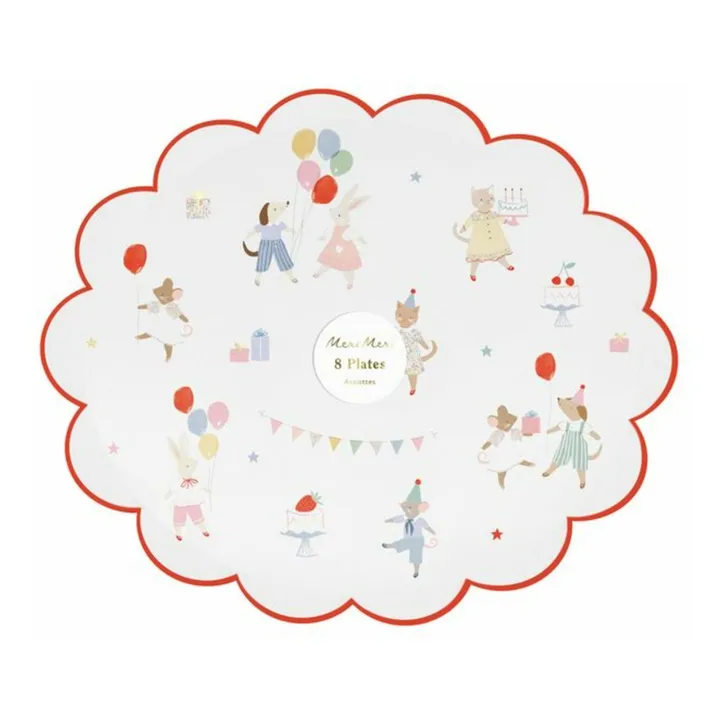 Assiettes d'anniversaire Animal Friends - Set de 8- Image produit n°1