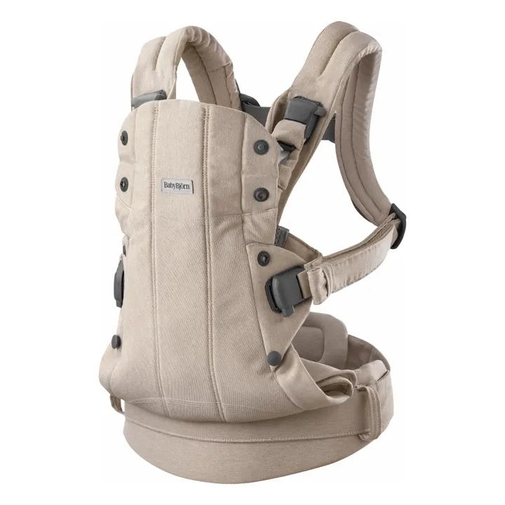 Mochila porta bebé Harmony de punto jaspeado | Beige- Imagen del producto n°0