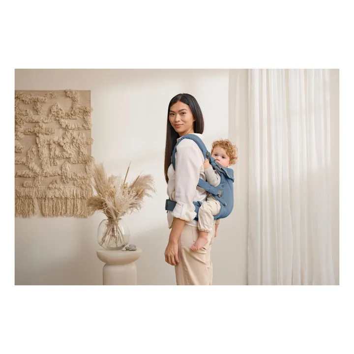 Porte-bébé Harmony en jersey tissé chiné | Bleu- Image produit n°7