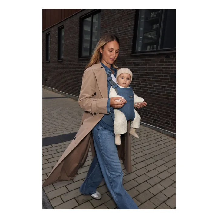 Porte-bébé Harmony en jersey tissé chiné | Bleu- Image produit n°6