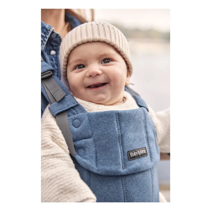 Porte-bébé Harmony en jersey tissé chiné | Bleu- Image produit n°5