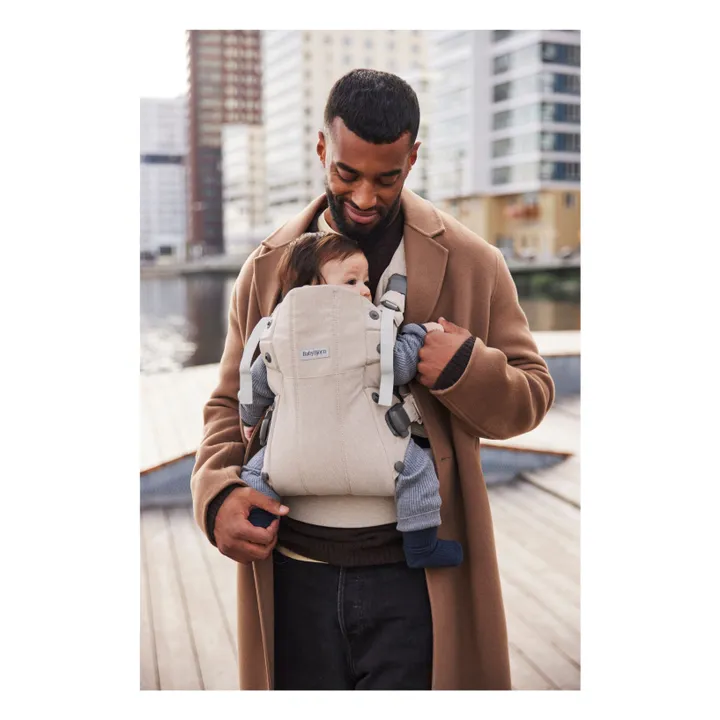 Mochila porta bebé Harmony de punto jaspeado | Beige- Imagen del producto n°1