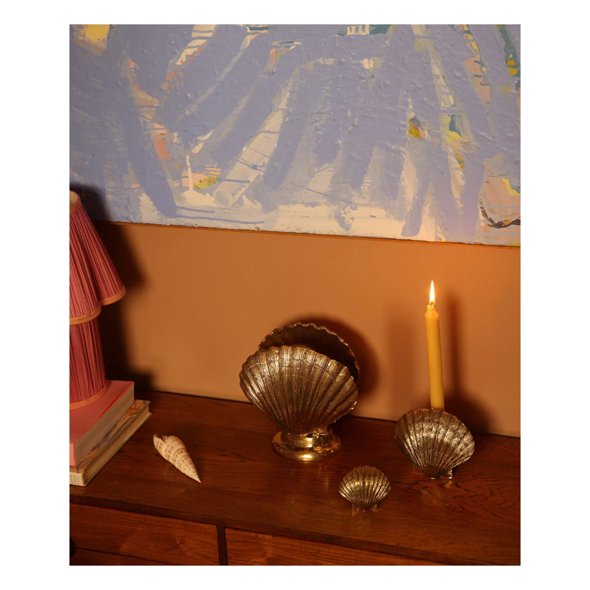 Lampe à poser coquillage | Laiton- Image produit n°1