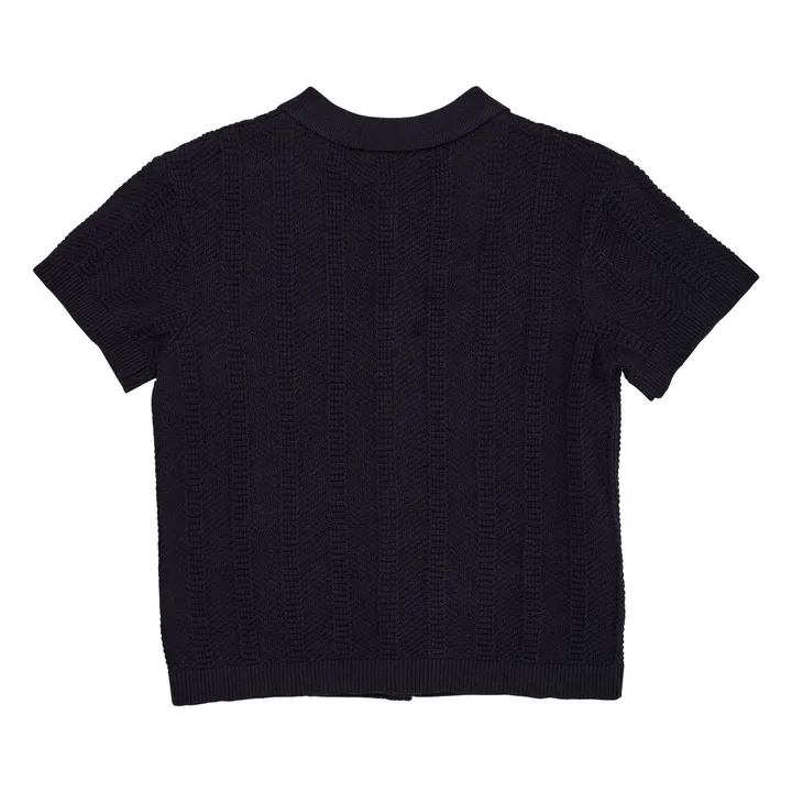 Camiseta de punto de algodón ecológico | Azul Marino- Imagen del producto n°2