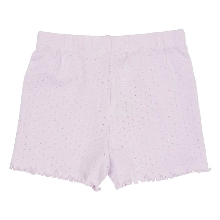 Pantalones cortos Pointelle de algodón orgánico | Lila- Imagen del producto n°2