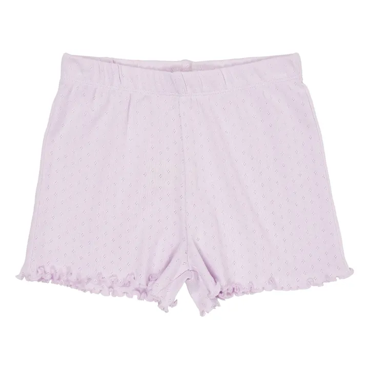Pantalones cortos Pointelle de algodón orgánico | Lila- Imagen del producto n°0