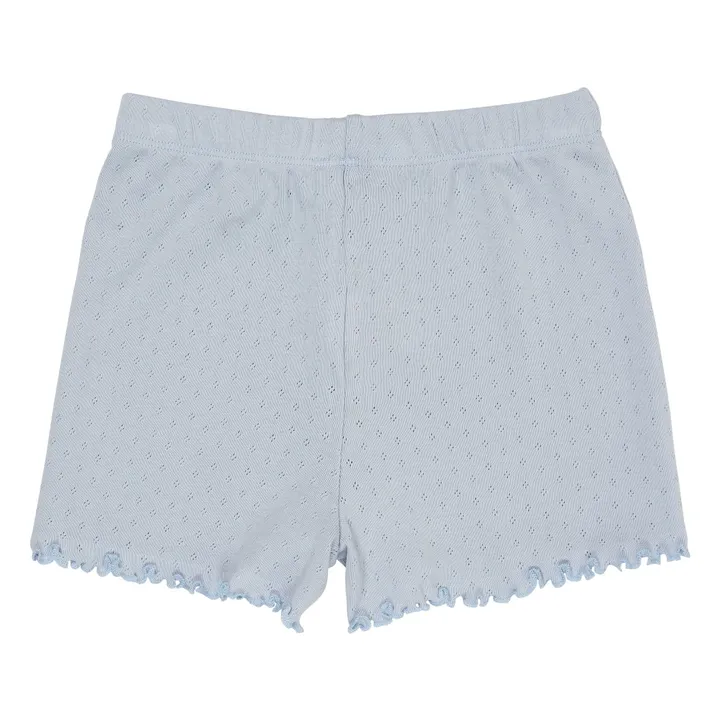 Pantalones cortos Pointelle de algodón orgánico | Azul Pálido- Imagen del producto n°2