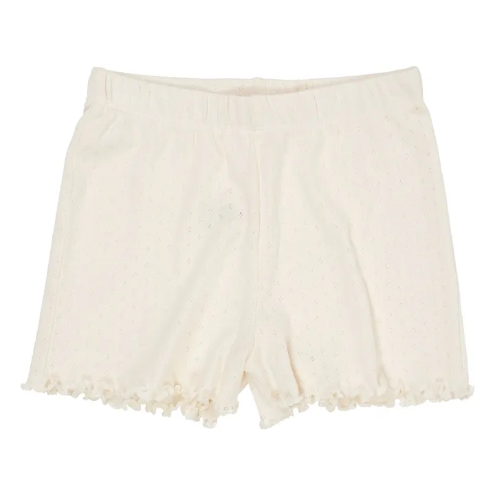 Pantalones cortos Pointelle de algodón orgánico | Crudo- Imagen del producto n°0