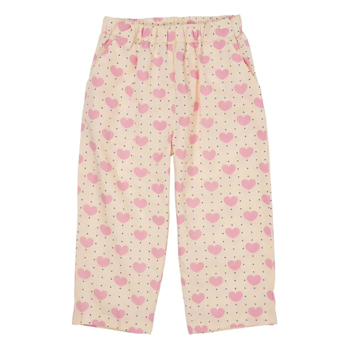 Pantalón corazón de algodón ecológico | Rosa Pálido- Imagen del producto n°0