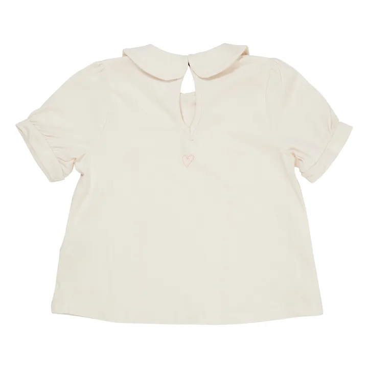 Blusa con cuello Claudine Algodón orgánico | Crema- Imagen del producto n°1
