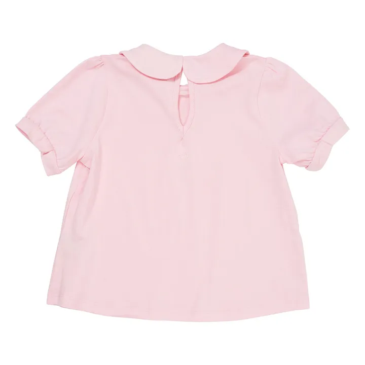 Blusa con cuello Claudine Algodón orgánico | Rosa Pálido- Imagen del producto n°1
