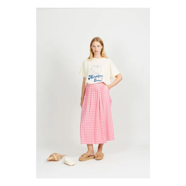 Jupe Fedwa Double Gaze de Coton Bio | Rose- Image produit n°1